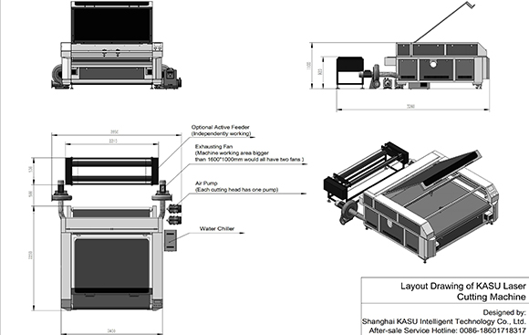 Suggested Layout of KASU Four Head Laser Cutter K1810-S4