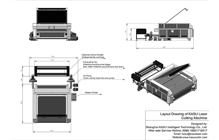Suggested Layout of KASU K Series Flatbed Laser Cutter